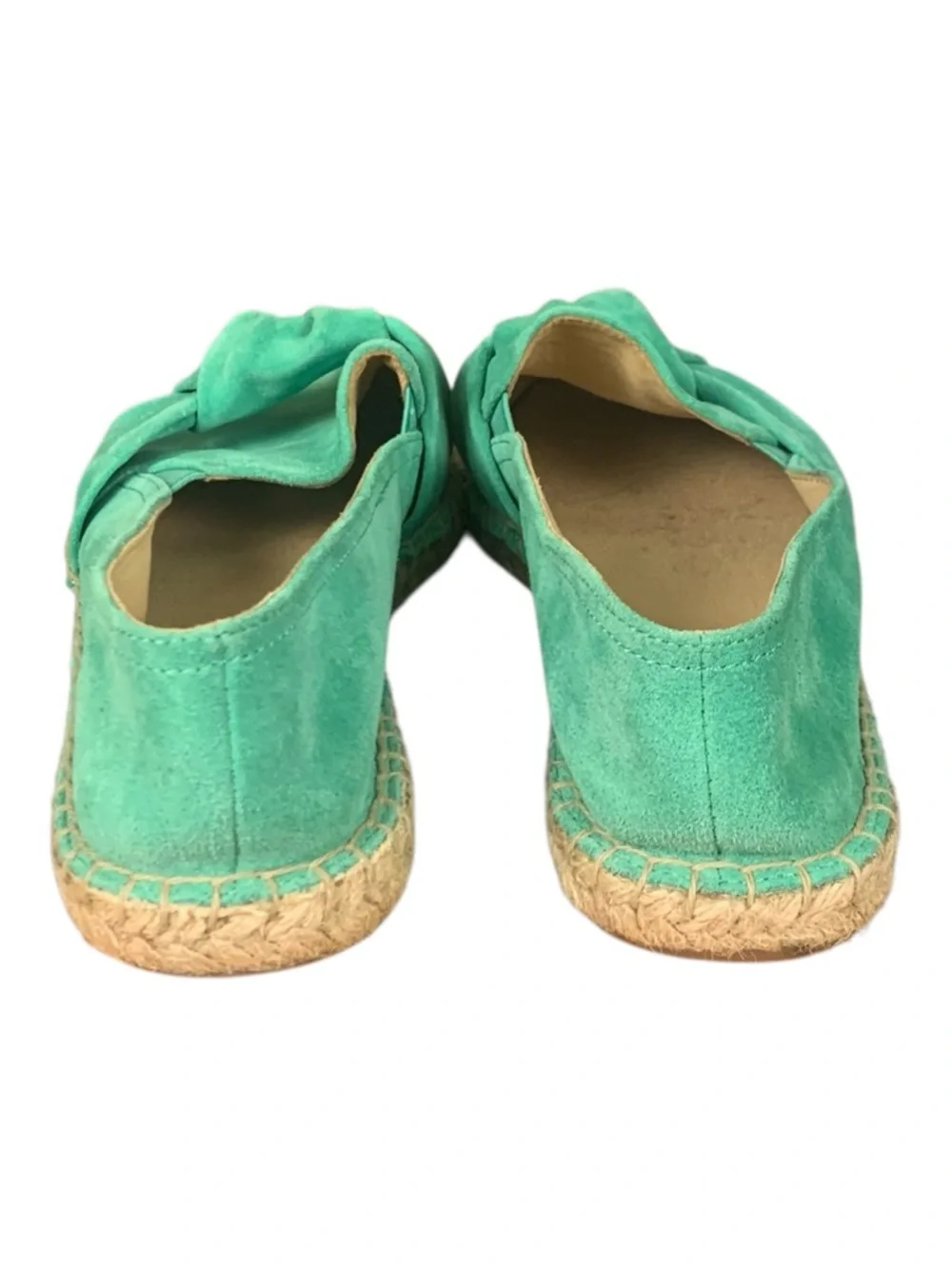 Talbots  Izzy Vibrant Green Suede Knot Espadrille Flat Slip On Summer‎ Size 7